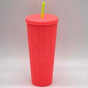 Starbucks Summer Dragonfruit Coral Pink Studded 2022 Venti Cold Cup Tumbler NEW